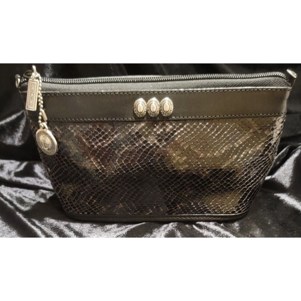 Brighton One World Brown Snake Print Crossbody Purse Small Vintage Bag